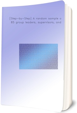 [Step-by-Step] A random sample of 85 group